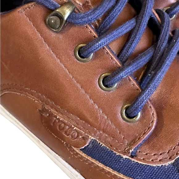 Polo Ralph Lauren Men ́s Ramiro Sneakers - Polo Tan/Newport Navy Size 9.5D - Picture 11 of 15